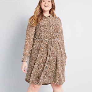 ModCloth Cheetah Print Tie Waist Dress